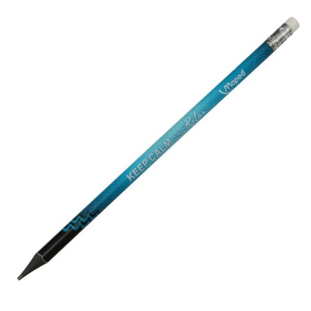 Pencil Chernographic Maped Navy Pep`s Energy Hb, plastic, with an eraser, triangular, 6 pieces in a blist-2