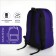 Youth backpack with lightning, external pocket, purple color