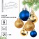 Christmas balls New Year, for the New Year, plastic, d = 3 cm, 6 pcs., Blue and gold color