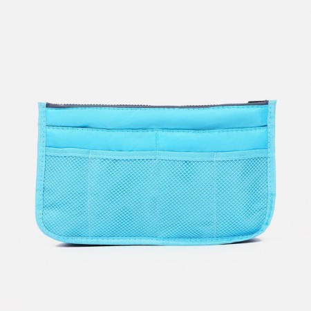 Cosmetic bag-organizer on zippers, blue color-1