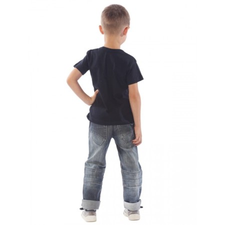 Children's T-shirt, height 116 cm, dark blue color-3