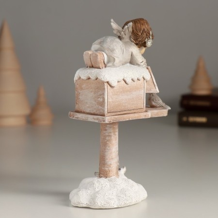 Polystone souvenir "Curious angel on the mailbox" 8.5x5x13 cm-2