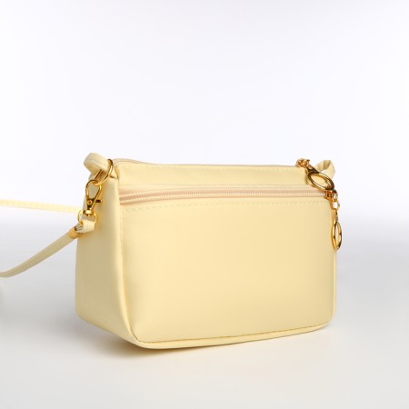 Bag Women's Cross-Bodi with a zipper, beige color-5