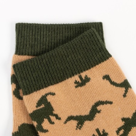Children's socks "dinosaurs", beige color, size 16-18-2