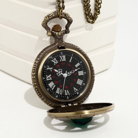 Pocket clock "Compass", quartz, d dial - 3.5 cm, chain - 80 cm-5