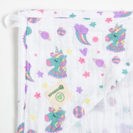 Towel Corner Muslim crumb I “Unicorns”, 75x75 cm, 100% cotton, 3-p, 180 g/m2-4