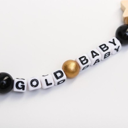 Держатель для соски - пустышки «Gold Baby», из дерева-4