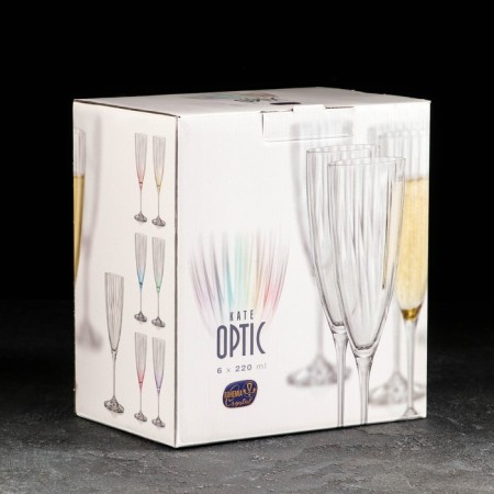 A set of glasses for champagne Kate, 220 ml, 6 pcs.-1