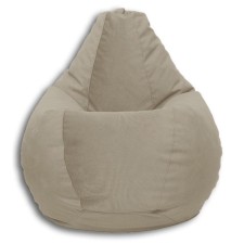 The pear-pear chair is positive real a, size l, diameter 80 cm, height 100 cm, velor, beige color