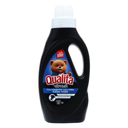 Liquid for washing Qualita, gel, for dark tissues, 1 liter-4