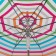 Umbrella - a semiautomatic “strip” cane, 8 spokes, r = 47 cm, multi -colored