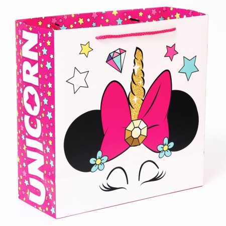 Gift package, 30x30x12 cm, packaging, Minnie Mouse and unicorn-1