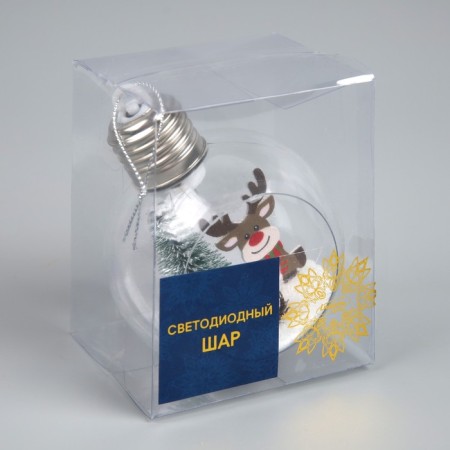 Fir -tree ball "Olenenok", batteries, 1 LED, glow warm white-3