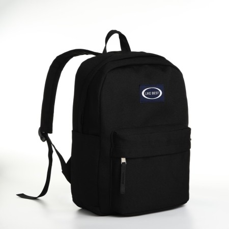 Young backpack from textiles on lightning, 4 pockets, black color-3