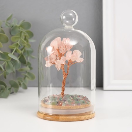 Souvenir "Cash tree in a flask with a pen" Pink 36 stones 8.2x8.2x13 cm