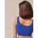 Female top in the rub on wide straps TOP SPALLA LARGA RIB, size 44-46, blue color