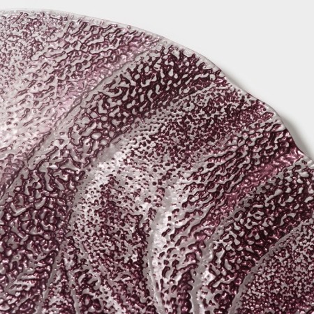 Glass dessert plate "Drachna", d = 21 cm, burgundy color-4