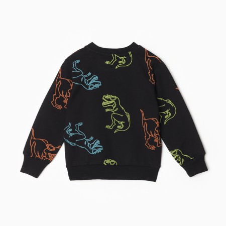 Sweatshirt for a boy, black/dino color, height 98 cm-4
