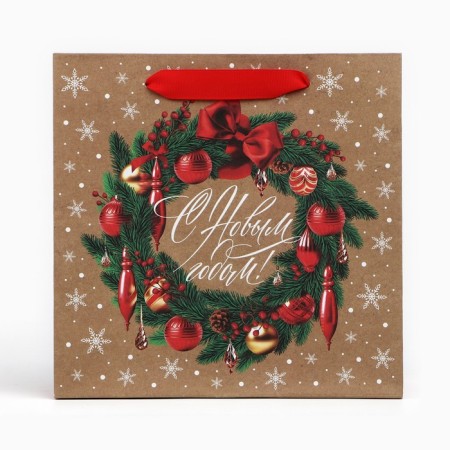 Craft square “New Year's Wreath”, 22 x 22 x 11 cm, New Year-3