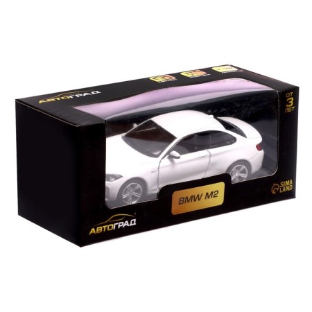 Metal machine BMW M2 Coupe, 1:32, inertia, doors open, white color-4