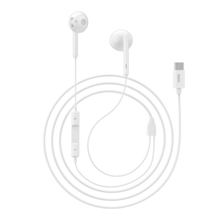 Hoco L10 headphones, wired, inserts, microphone, Type-C, 1.2 m, white-3