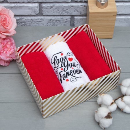 Набор полотенец «Love you forever» 30х60 см - 3шт-4