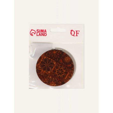 Mirror folding "Ornament", D = 7.2 cm, with an increase, brown color-5