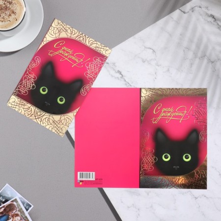 Birthday card!" Cat, A5-1