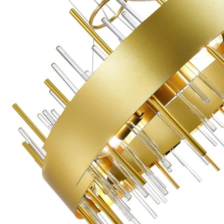 Suspended chandelier ST LUCE. SL1633.203.16. Olvera. 16x40 watts, E14, 80x80x37 cm, matte gold color-5