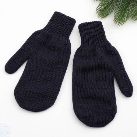 Women's mittens, dark blue color, size 18