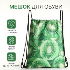 Bag for shoes on the lace, green color