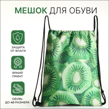 Bag for shoes on the lace, green color