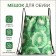 Bag for shoes on the lace, green color