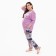 Female pants with print, white/pink color, size 54