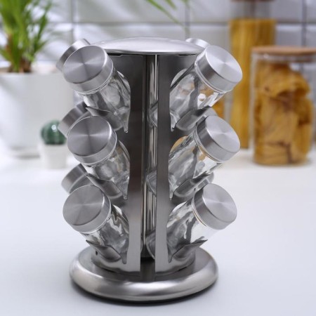 Speak for spices on the stand "Profi", 22 × 25.5 cm, 12 pcs, metallic color