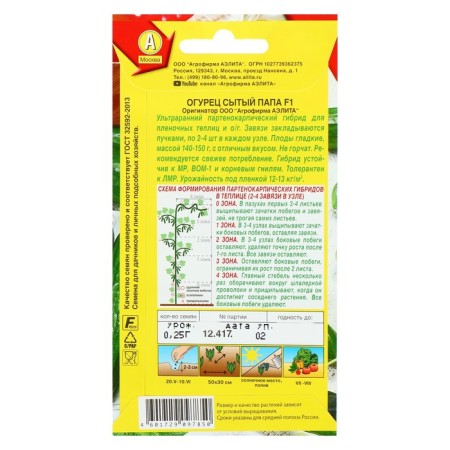 Seeds Cucumber "Finded dad F1", 10 pcs-2