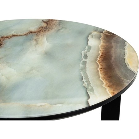 Coffee table Rob metal, blue marble/black 45x45x50 cm-3