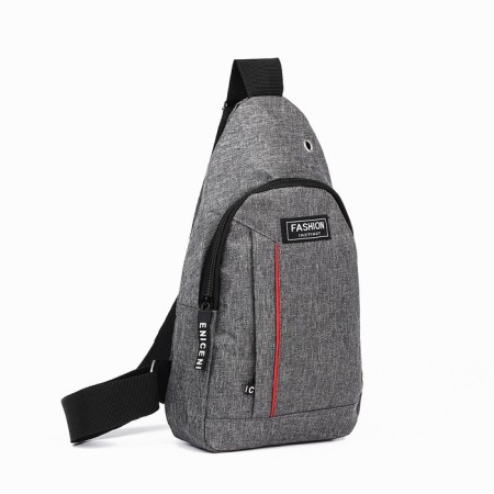 Male sling bag from textiles, gray color-1