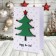 A postcard with a wooden element "Happy New Year!" Handmade, Christmas tree, 14.7x10.5 cm