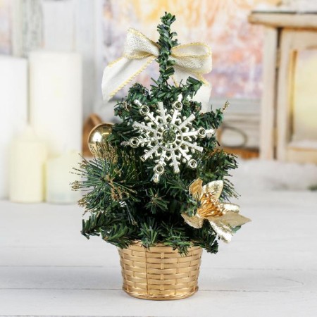 Christmas tree decor "Snowflake" 20 cm, gold-2