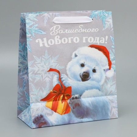 Craft vertical “Mishutka” package, ml 23 x 27 x 11.5 cm, New Year-2