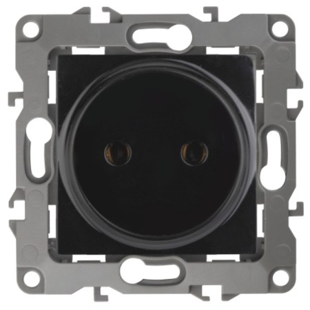 2p socket, 16A-250V, IP20, era12, black