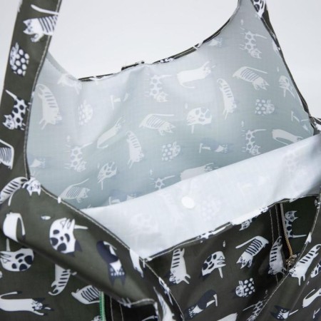 Permanent bag on the button, folding, green color-2
