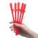 Cocktail tubes "18+", 5 pieces, red