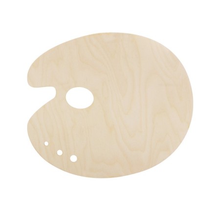 Wooden, Ovalny palette, No. 4, 21 x 24.5 cm, mix-5