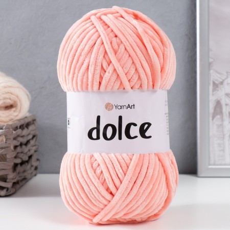 Yarn "Dolce" 100% micropoliester 120m/100g (764 peach)-4