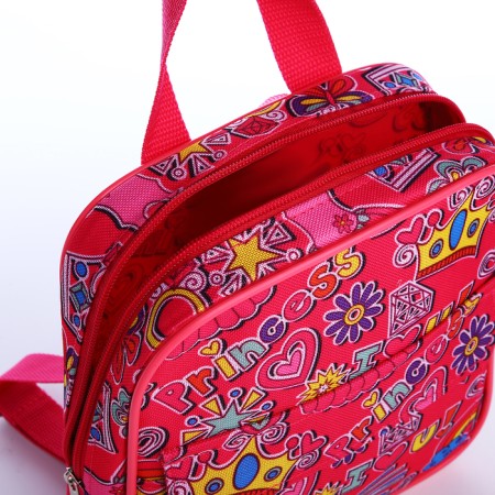 Baby backpack on lightning, external pocket, pink color-5