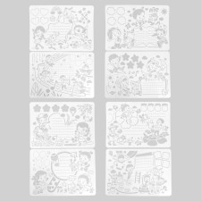 Talented children stencil with lines set of 8 pcs 27x38.3 cm
