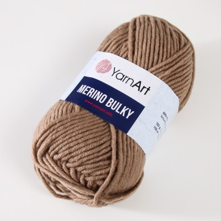 Yarn "Merino Bulky" 25% wool 75% acrylic 100m/100g (218 gray-beige)-1