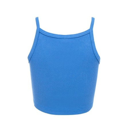 T-shirt shortened female Minaku: Basic Line Blue Color, Rr. 42-6